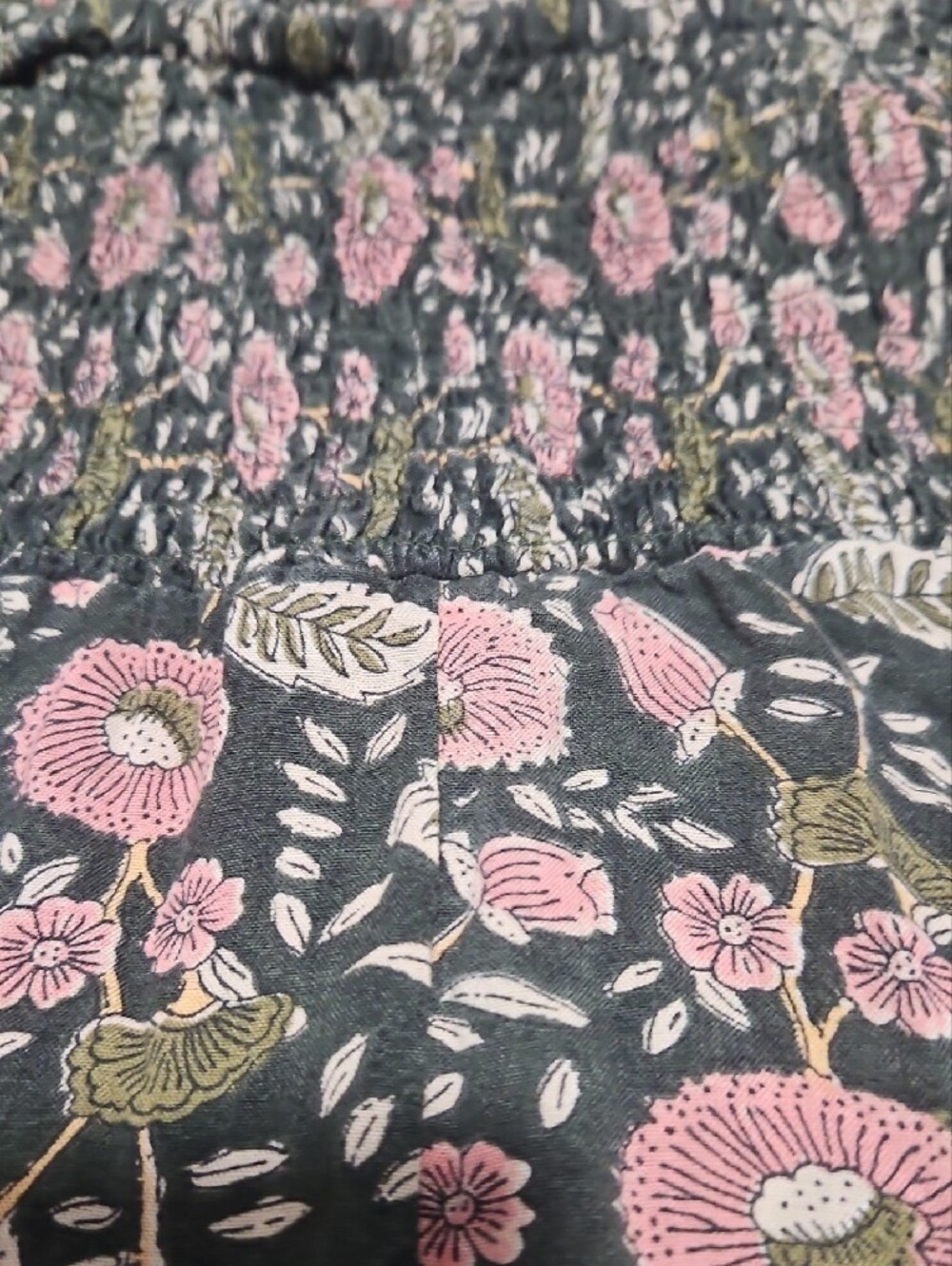 NATURAL LIFE Black with Pink Floral Print Pants - Picture 4 of 5